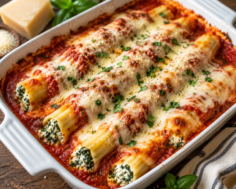 Spinach Ricotta Manicotti