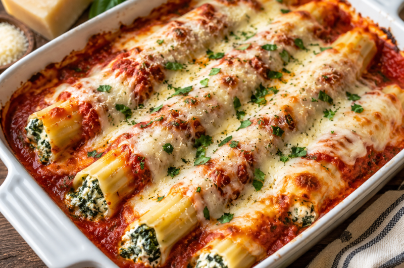 Spinach Ricotta Manicotti