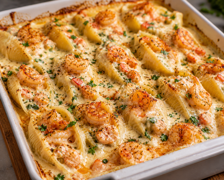 Cajun Shrimp Alfredo Stuffed Shells