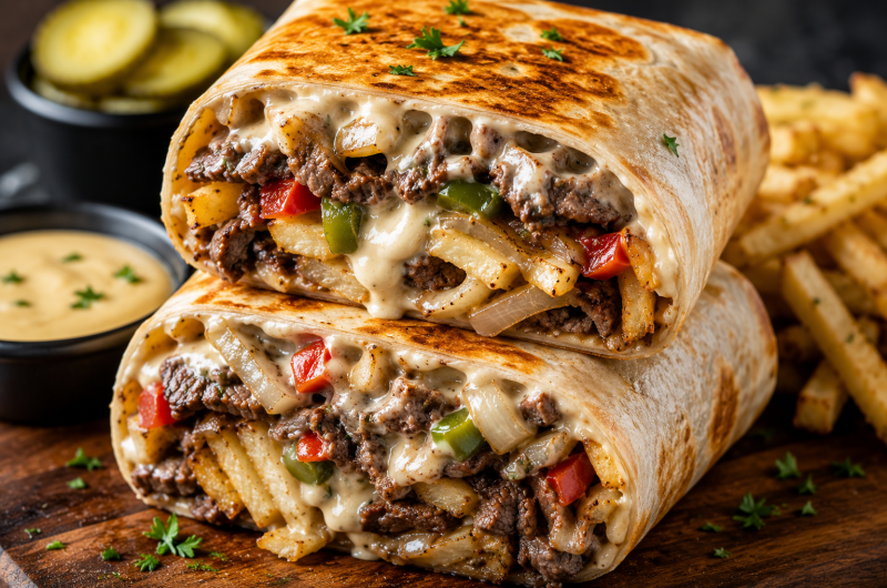 Loaded Philly Cheesesteak Burrito