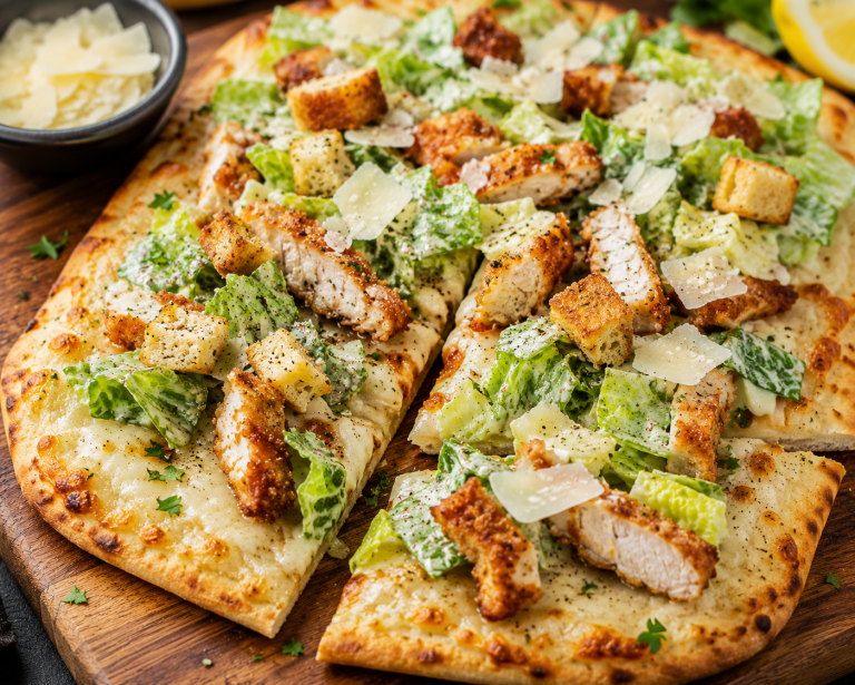 Crispy Chicken Caesar Flatbread
