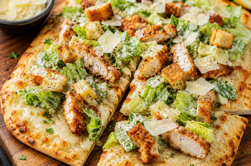 Crispy Chicken Caesar Flatbread