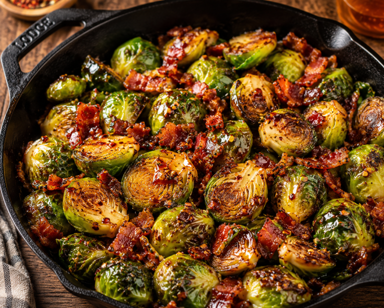 Hot Honey Bacon Brussels Sprouts