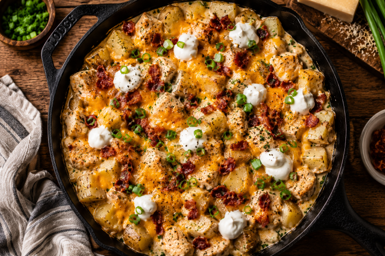 Loaded Baked Potato Chicken Skillet