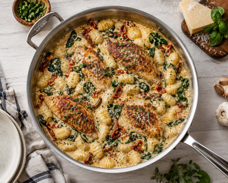 Creamy Tuscan Garlic Chicken with Parmesan Gnocchi